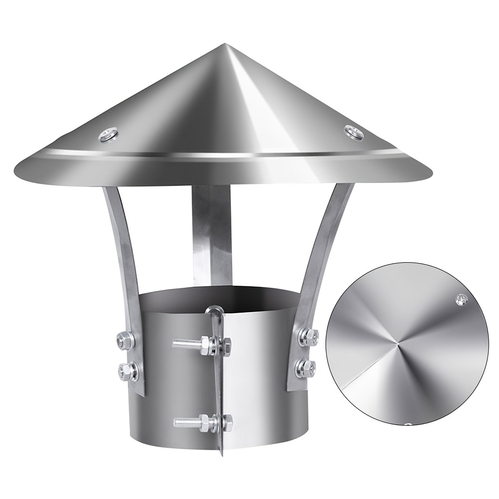 mushroom shaped stainless steel chimney cap for fireplaces   304 metal rainproof stove pipe cover details 0