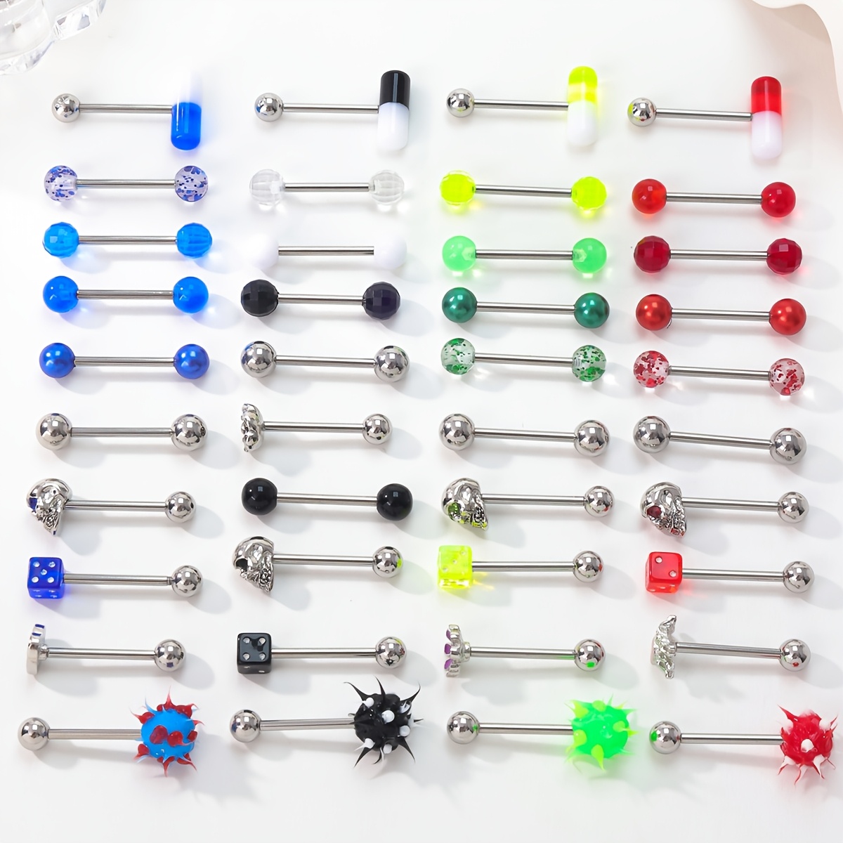 tongue piercing jewelry sold on Temu United States