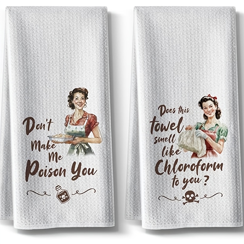 TEMU Absorbent Dishcloth With Retro Cartoon Design, Perfect Gift For New And Housewarming Parties Kitchen Dish Towels And Dishcloths Hand Tools