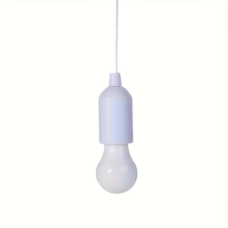 Image of 1pc Portable Led Pull Cord Light Bulb - 3*aaa Battery Powered, Colorful Vintage Design For Camping, Tents, & Photo Props, Bulbs With Hanging Chains