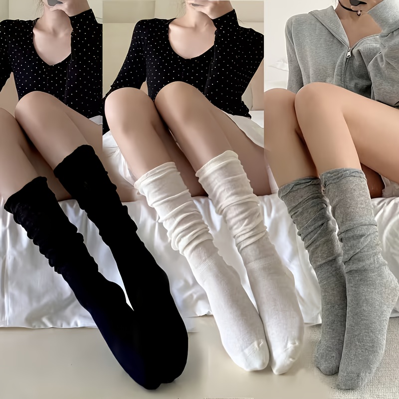 TEMU 1/3/5 Paar Damen schlanke Waden-Socken, modisches Blasen-Zehen-Design, atmungsaktive JK Strumpfhosen, Ballett-Stil, für Freizeitkleidung