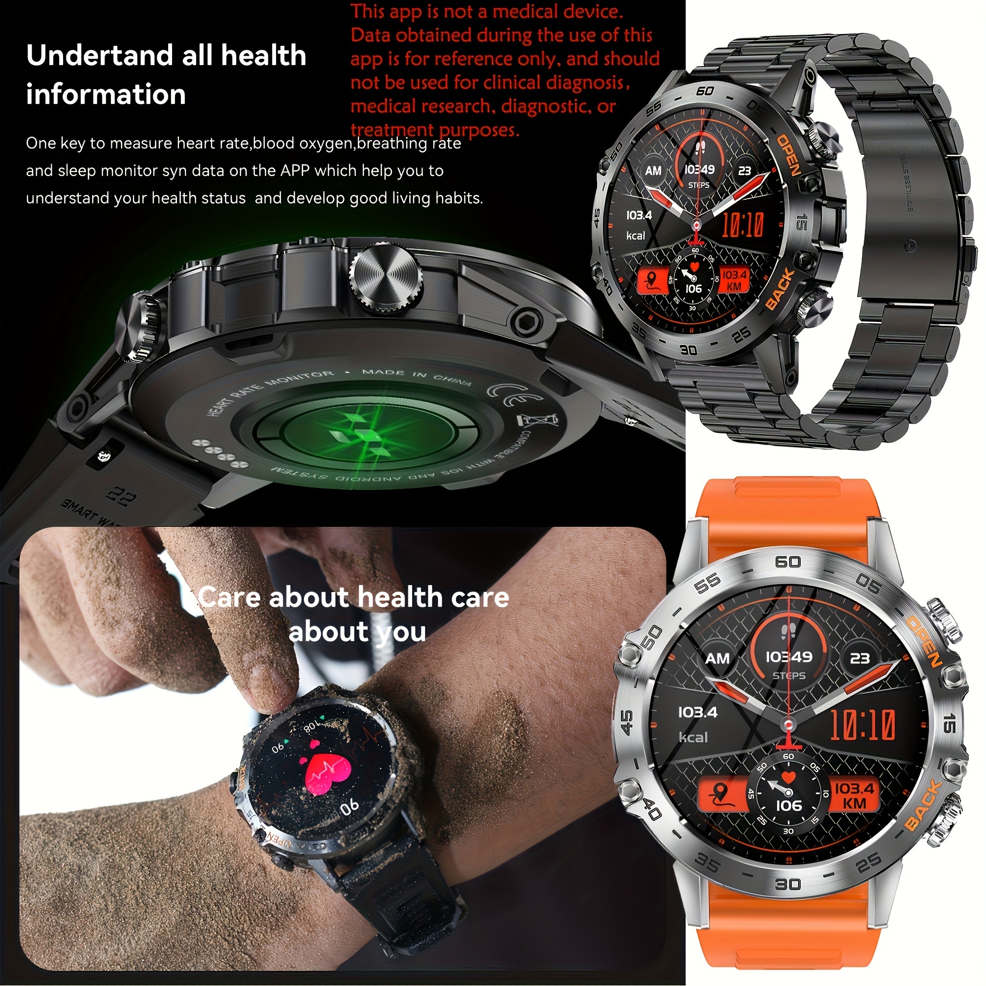 Montre Connectée pour Hommes (Répondre/Passer des Appels), Montre Connectée pour Hommes, 3.53cm Montre Fitness Intelligente pour Hommes - Intégration d'Appel, Montre Connectée sans Fil pour Android et iPhone, Suivi de la Forme Physique, Surveillance du Sommeil, Indicateur de Pas et Calories, Avertissement d'Informations sur les Appels, Multifonction, Modes Sportives Multiples, avec 3 Bracelets, Argentée