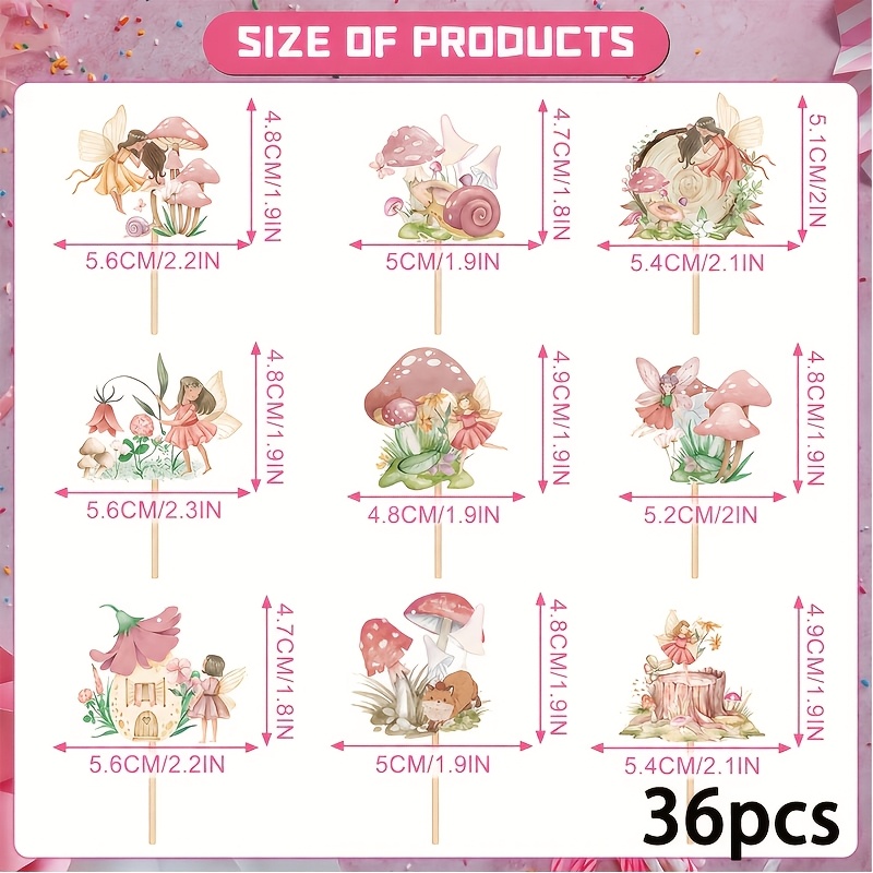 Image of 36pcs Fairy Centerpiece Sticks Flower Fairy Party Fairy Garden Table Centerpieces Fairy Theme Birthday Party Decorations For Be Fairies Baby Shower Supplies