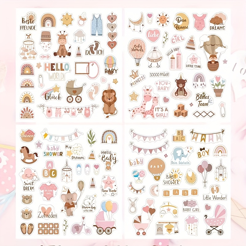 110pcs Bilingual German/English Multicolor Student Growth Commemorative Stickers