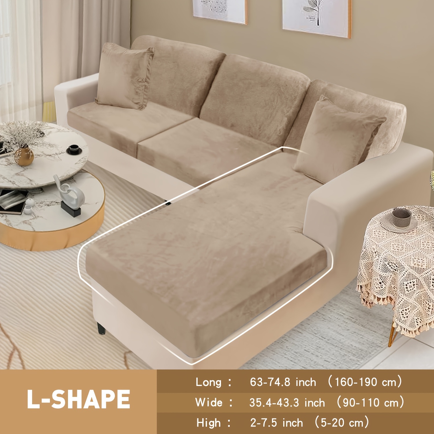 1pc Stretch Velvet Super Soft Sofa Cushion Cover Sofa Slipcover Sofa Dust Cover