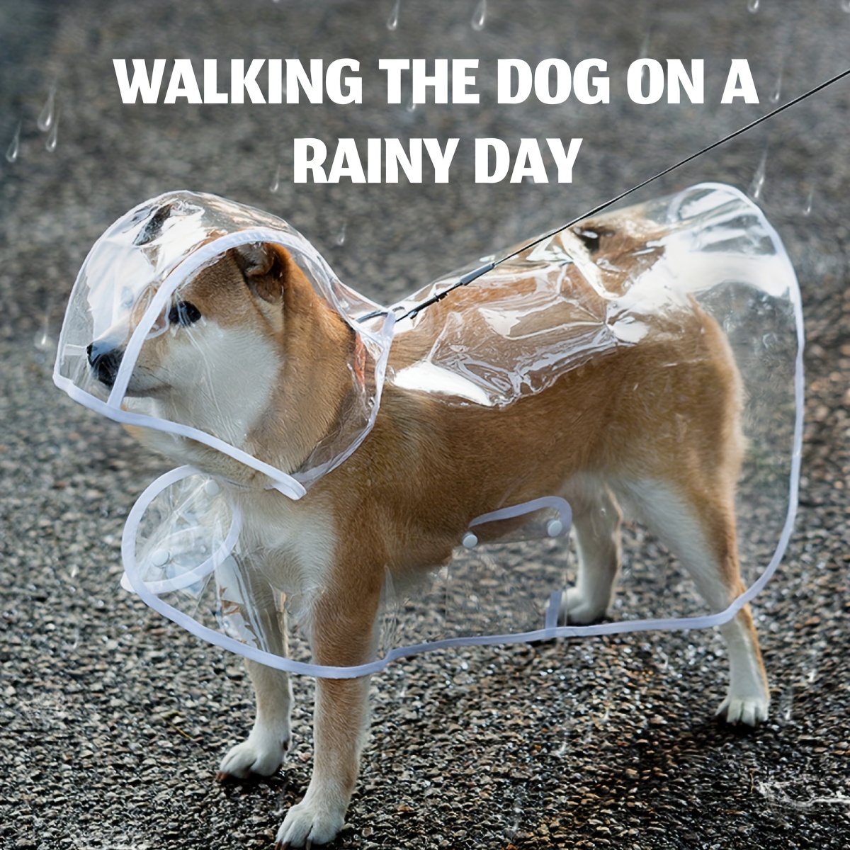 

Waterproof Transparent Dog Raincoat For Medium To Large Breeds - Pvc Material, Poncho For Golden Retrievers & Bichon - Ideal For Small To Extra-large Dogs