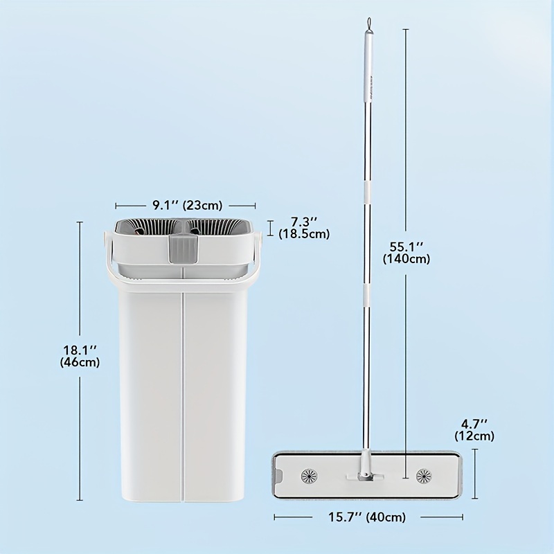  Trapeador plano para piso, trapeador plano de acero inoxidable,  trapeador de limpieza de pisos, trapeador mágico de lavado de manos libres,  herramienta de limpieza de cocina para el hogar, sistema de