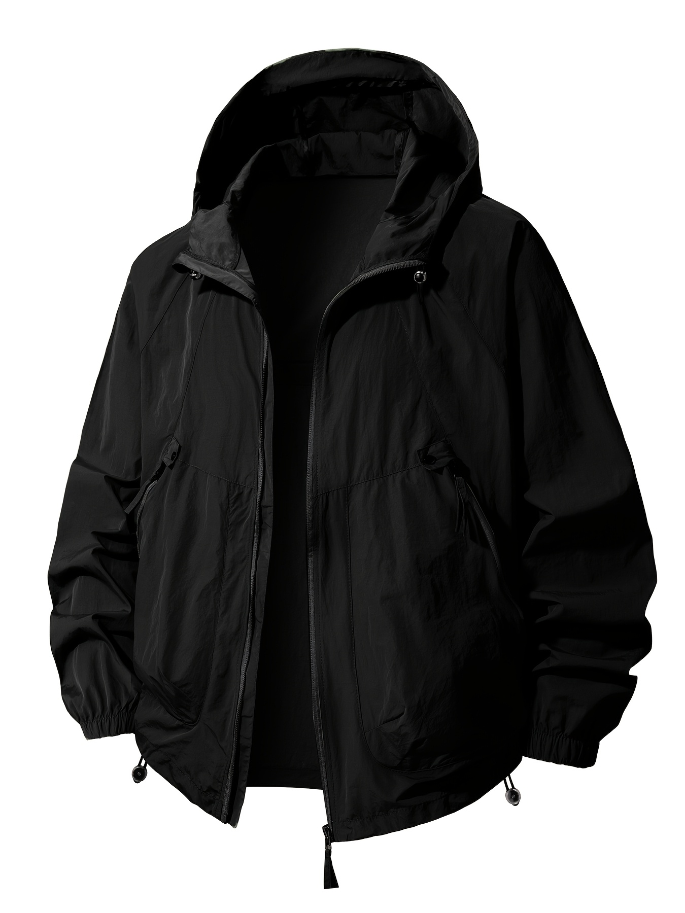 larawan ng item panlabas na jacket  -summer ng mga lalaki na may zippered na malaking   - breathable,  ,  ,   sa hiking, rock climbing, panlabas na kasuotan sa tagsibol at tag-  | disenyong may hood | jacket na may zipper