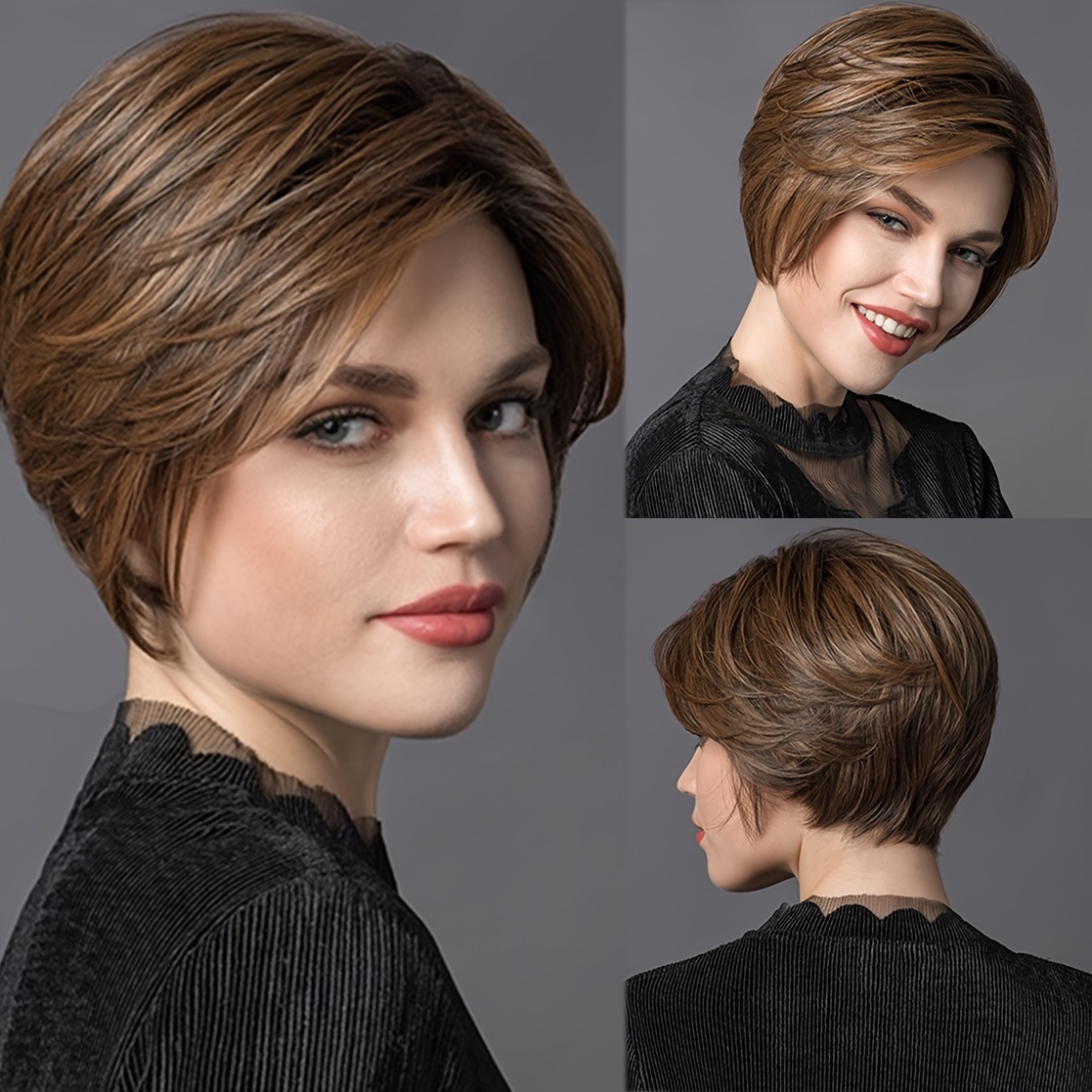 

European And American Women' Fluffy Short Curly Hair With Collar Synthetic Fiber Wig - Suitable For Synthetic Wig