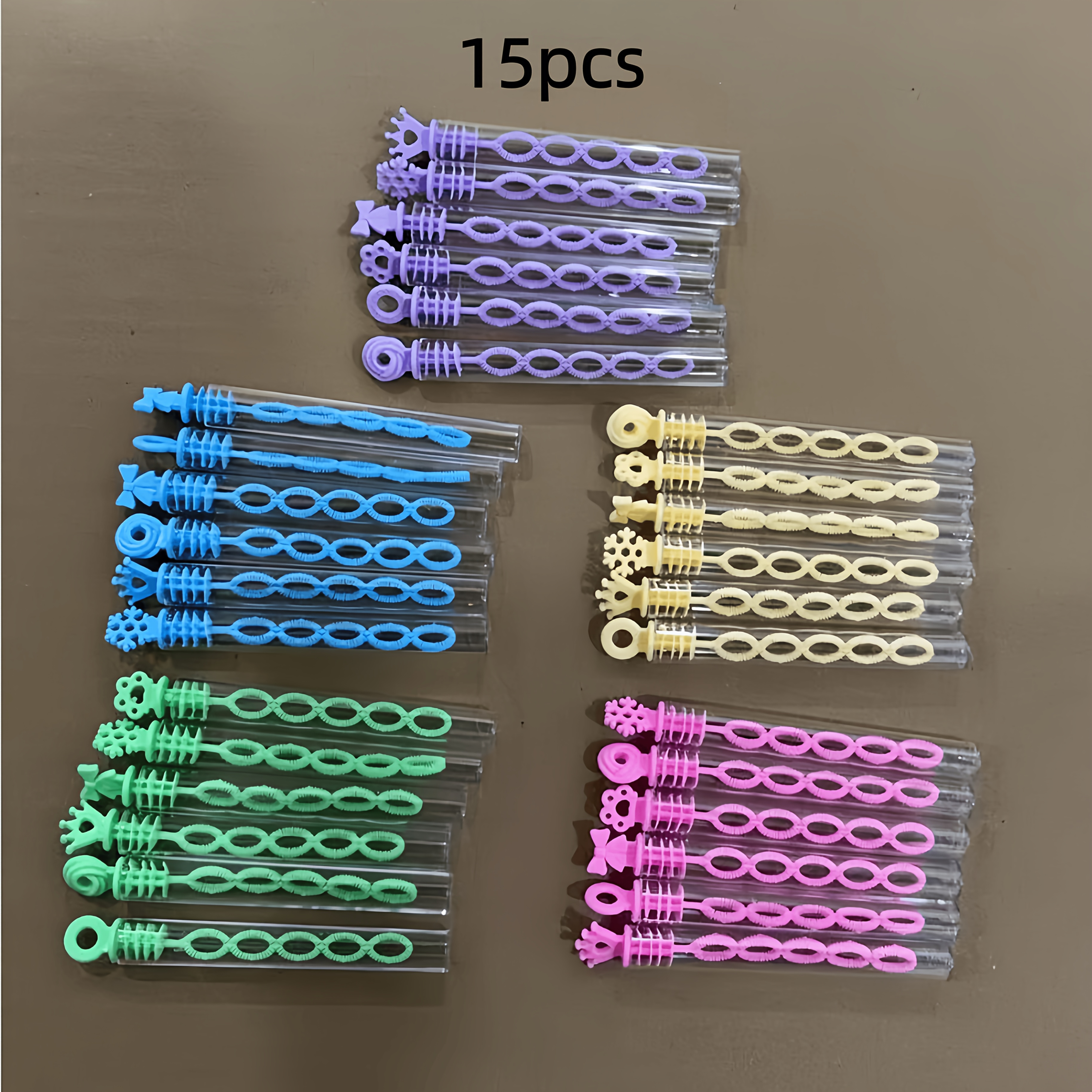 TEMU Regalo /Lui Set di 15 per Bolle Mini Stile Casuale, Senza Bolle, per Bolle Colorati Multimotivo, Adatti per Feste, , Celebrazioni (Bottiglie