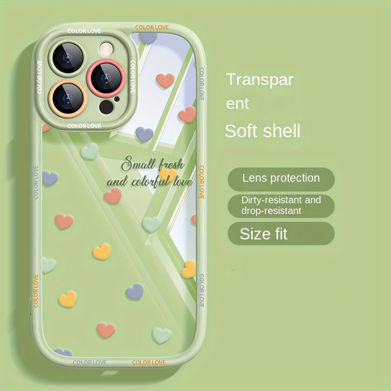 TEMU Color Mobile Phone Case, Suitable For Iphone 16pro Max 15pro/14pro/13pro/12pro/12 Mobile Phone Case Gentle Style Female, Anti-fall Anti-scratch