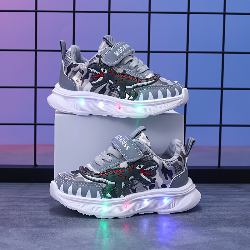 Calzado Infantil Zapatillas De Dinosaurios Con Luces Zapatilla