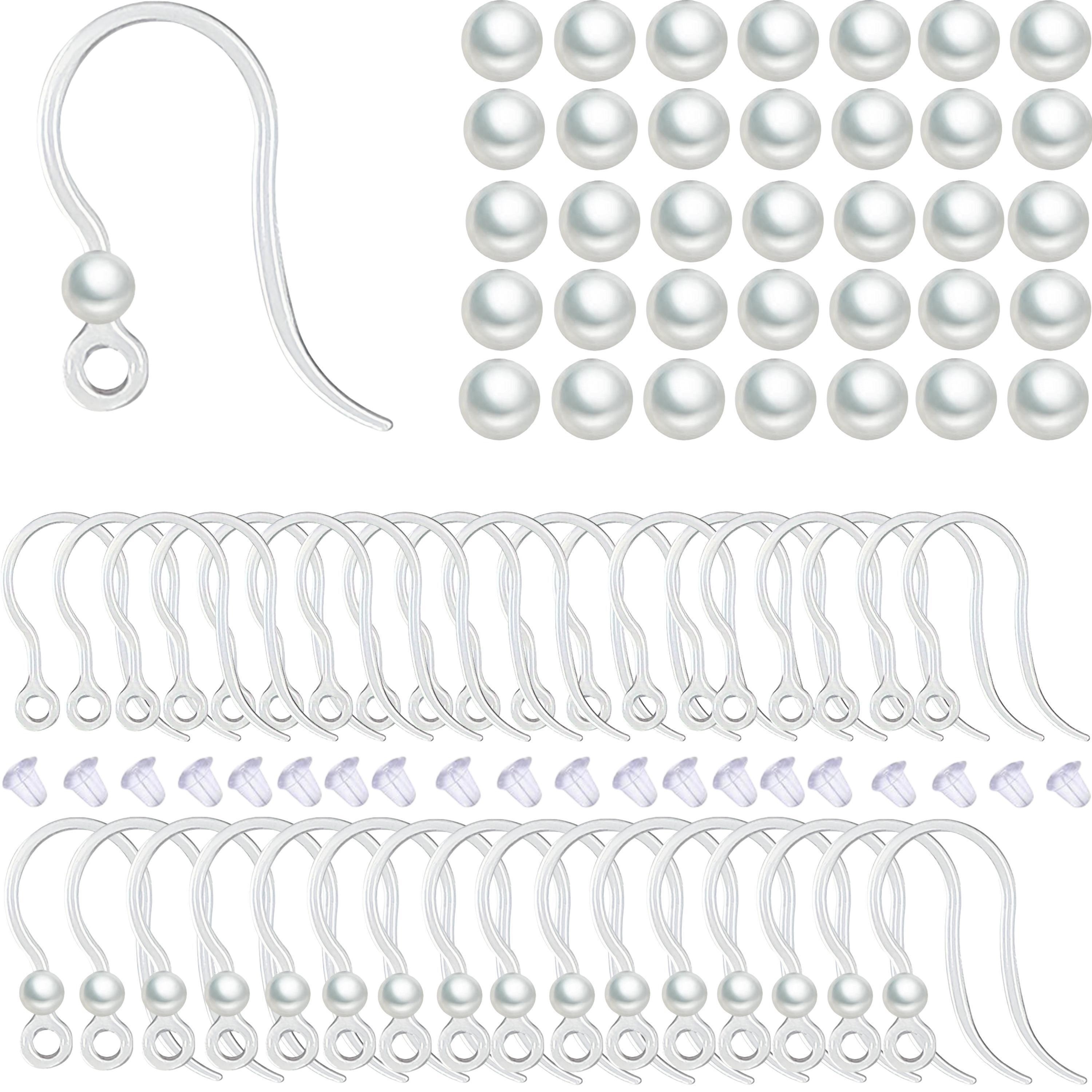 

100pcs Transparent Silicone Earring Backings With Clear Rubber Stopper Earring Hooks And Diy Jewelry Making Kit