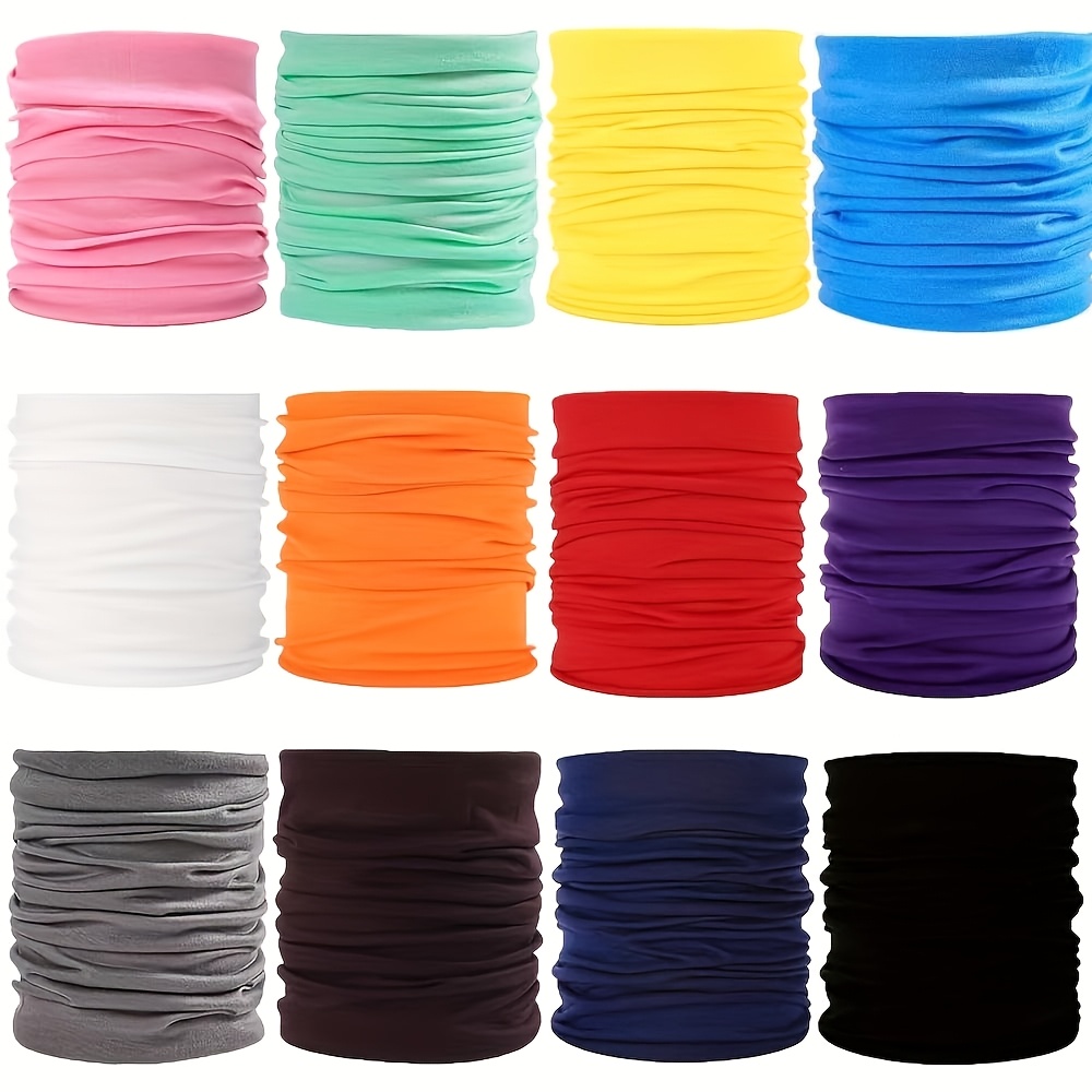 TEMU Set Of 12 Colorful, Breathable Masks, Perfect As Neck Covers For Outdoor Sports Like Skiing, Christmas