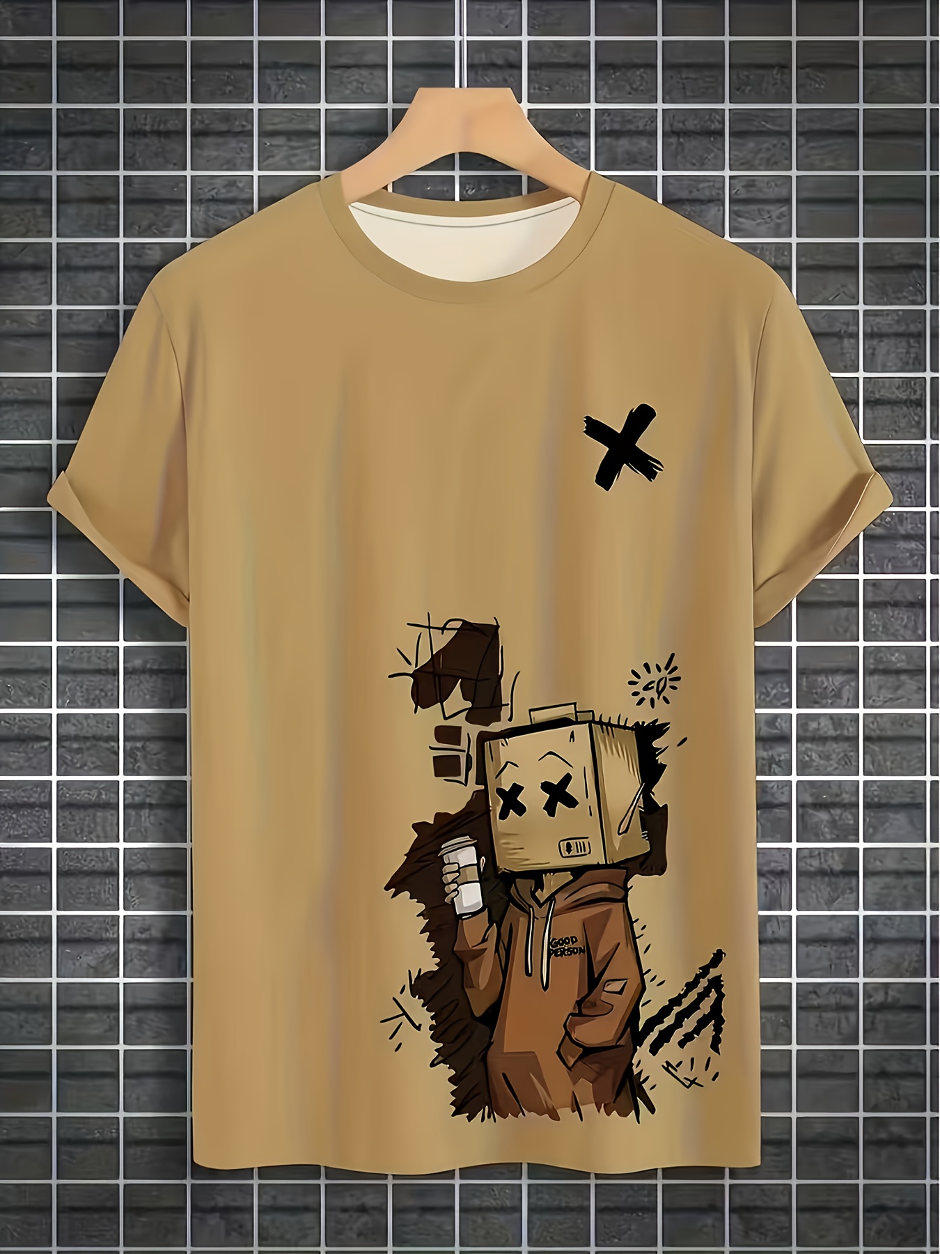 Alternative view of ¡Una camiseta de manga corta para hombre, moderna y con graffiti, ¡el regalo perfecto para amigos y familiares!