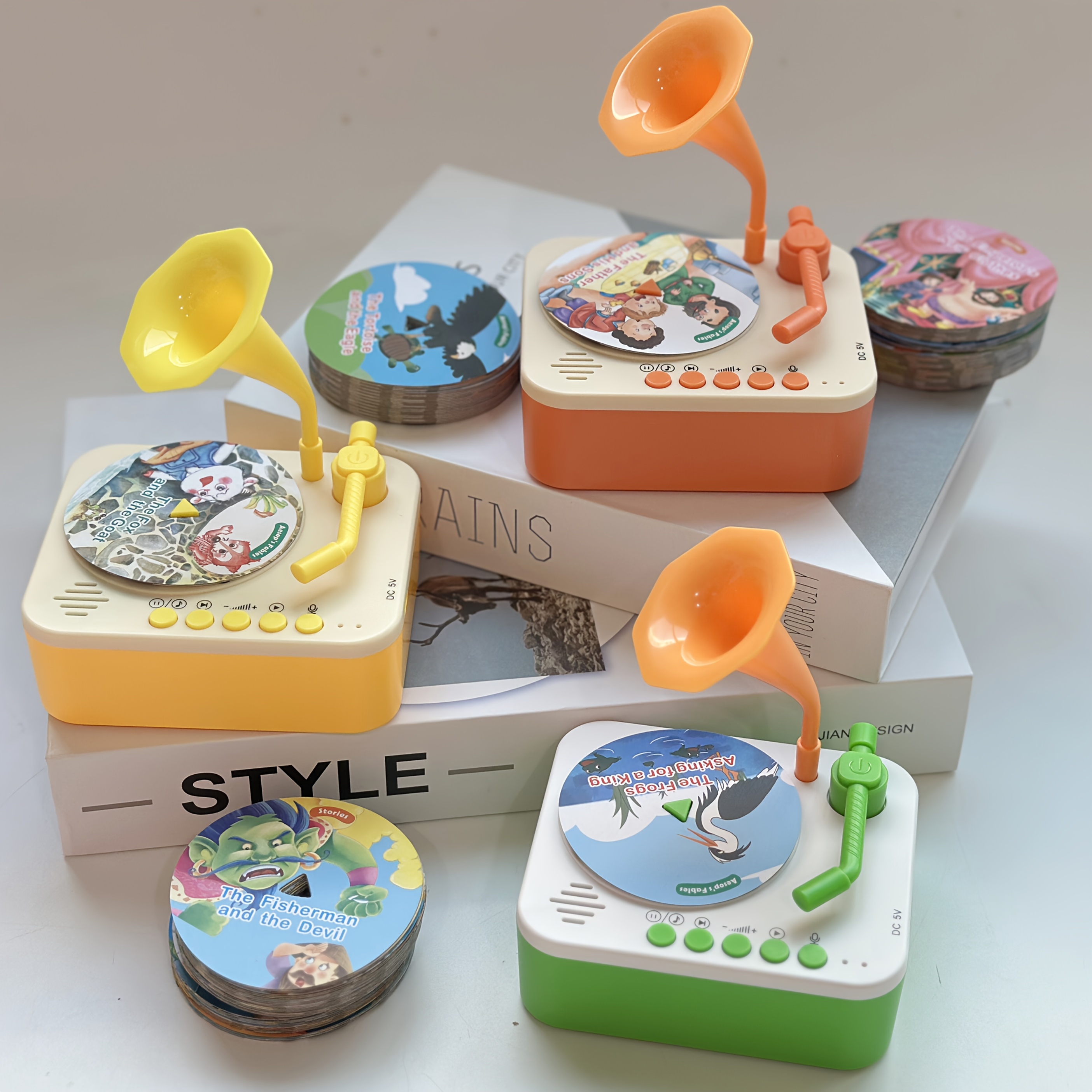 Phonograph Multifunctional Music Player with 96 Learning Cards