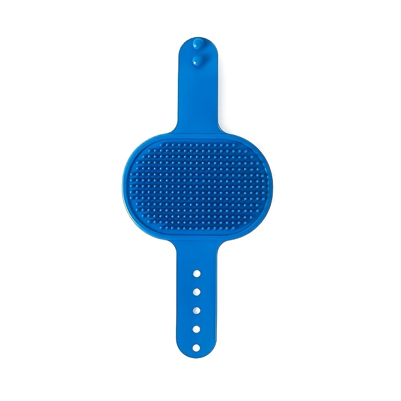 TEMU Large Pet Dog Bath Brush, Thickened Cat Scratching Massage Brush, Silicone Cat Scratching Board Brush With Adjustable Strap - Relaxation And