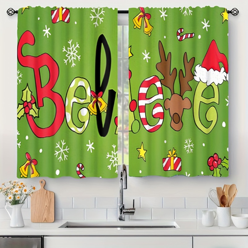 

Christmas Curtains, 24x59 , "" & , Drapes For Small , , , , Bathroom, Rod , , , Polyester, , , No String, , Decor