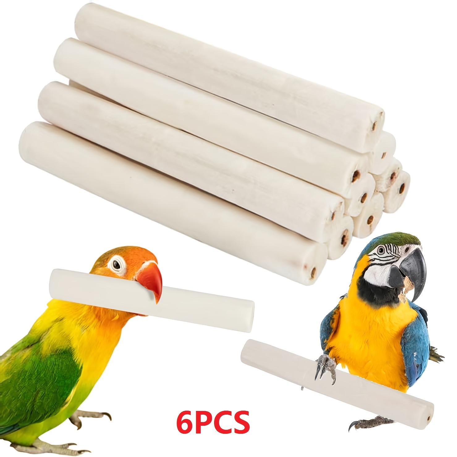 Image of 3.9in Natural Sola Sticks Toy For Birds And Small Pets | Soft Shredding Foraging Foot Toys For Parrots, Bunnies, Guinea Pigs