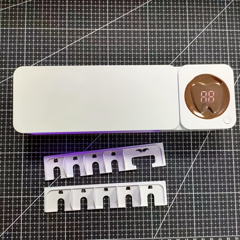Image of Smart Toothbrush, Uv-c Cleaning, 5-position Holder, Double Toothbrush Storage Rack, Razor Holder, Led Smart Screen, Rechargeable Wall-mounted Toothbrush Holder, White