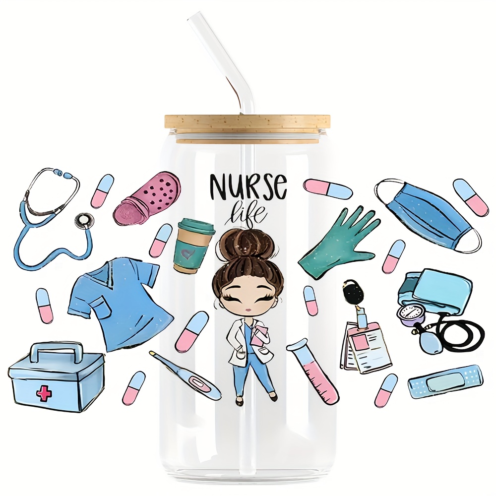 

1pcs Nurse Uv Dtf , Polyvinyl Use Decals, For Cup, Mug, Decoration, Diy