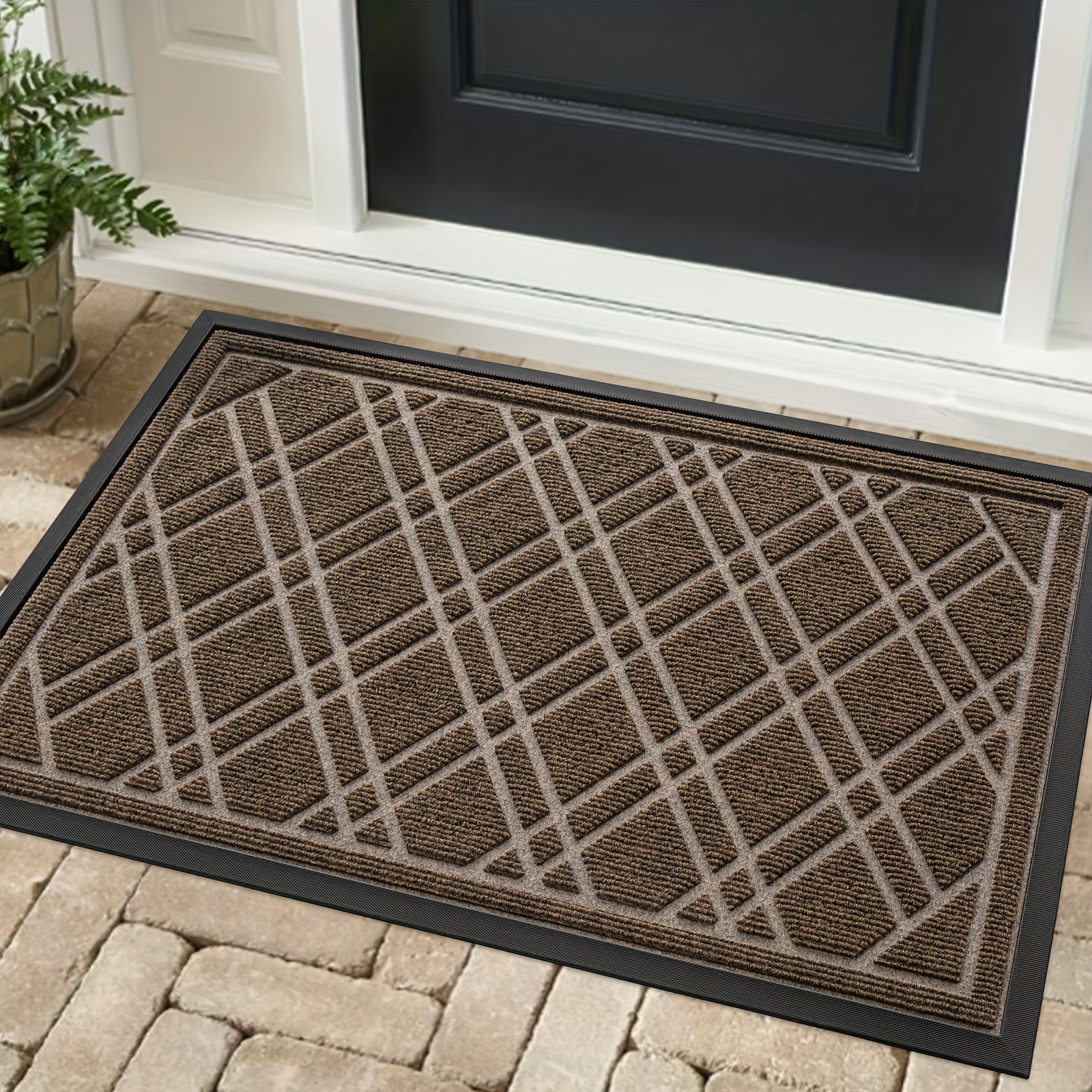 

1pc Door Rug Door Mat, Entry Door Mat For Indoor Outdoor , Geometric-petternt Heavy Duty Front Door Mat Low Profile Entryway Rug For Entry, Patio, Areas Christmas Decoration Christmas Gift