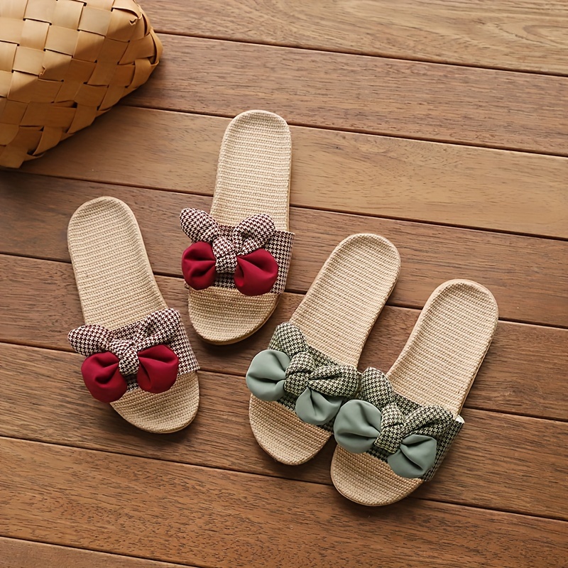 Summer Slippers with a Bow, Lightweight And Comfortable for Indoor Use, Suitable for Wearing Outside As Home Footwear., Women Shoes