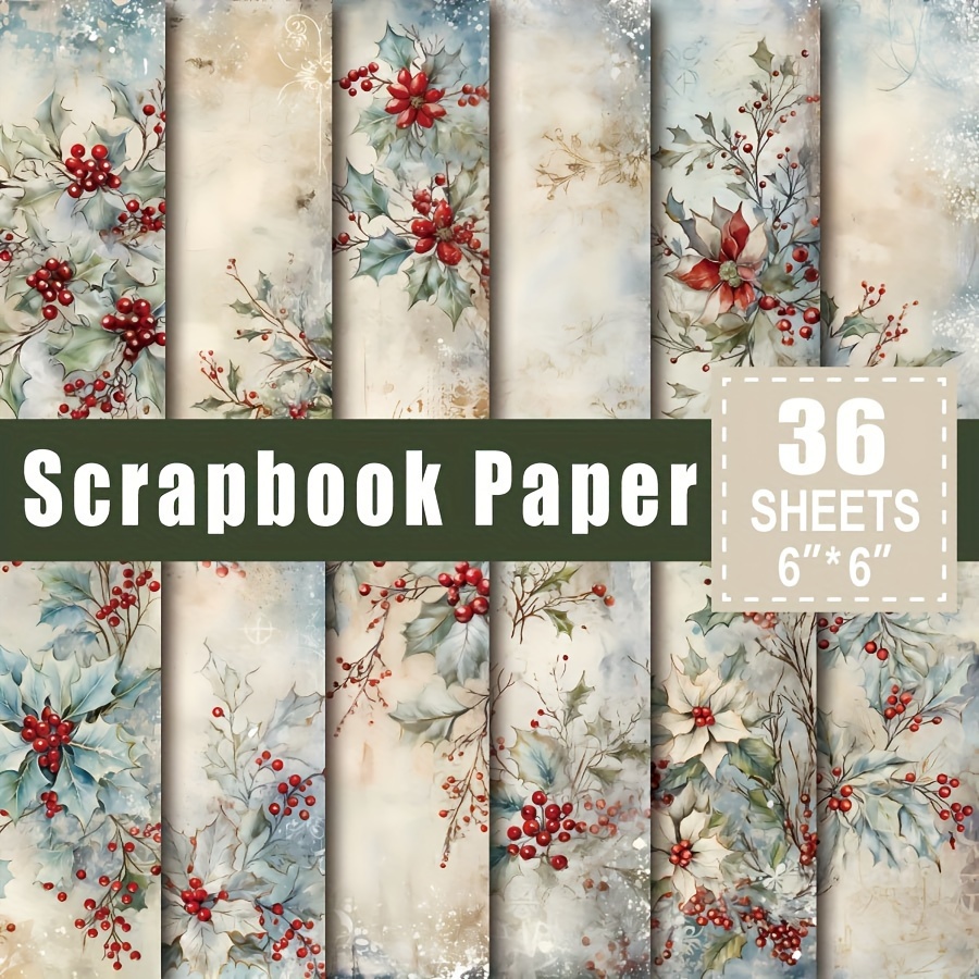 

36 Sheets Scrapbook Paper, Art Craft Pattern Paper, Cardstock Paper, Diy Decorative Card Making Supplies