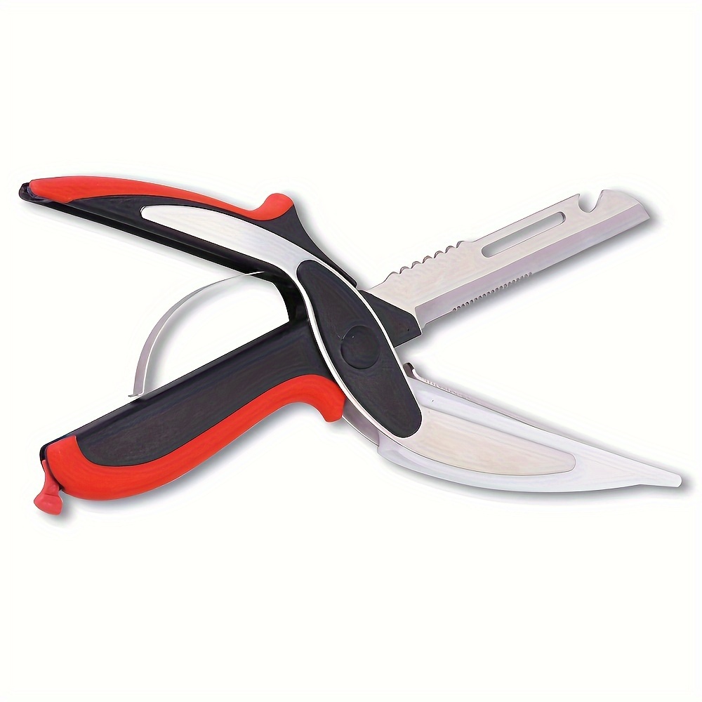 1pc vegetable scissors food cutter   meat scissors kitchen shears quick vegetable slicer with cutting board knife kitchen must haves chopping scissors for kitchen Product details 2