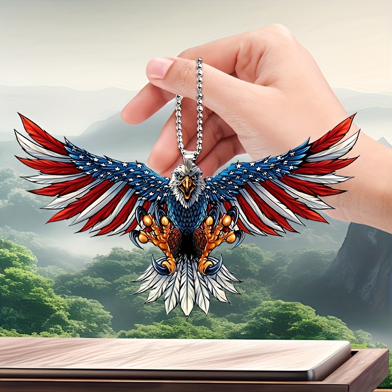 TEMU 3pcs Car Eagle Keychain Pendant, Eagle Car Pendant, Decorative Pendant Set - Car And Decoration