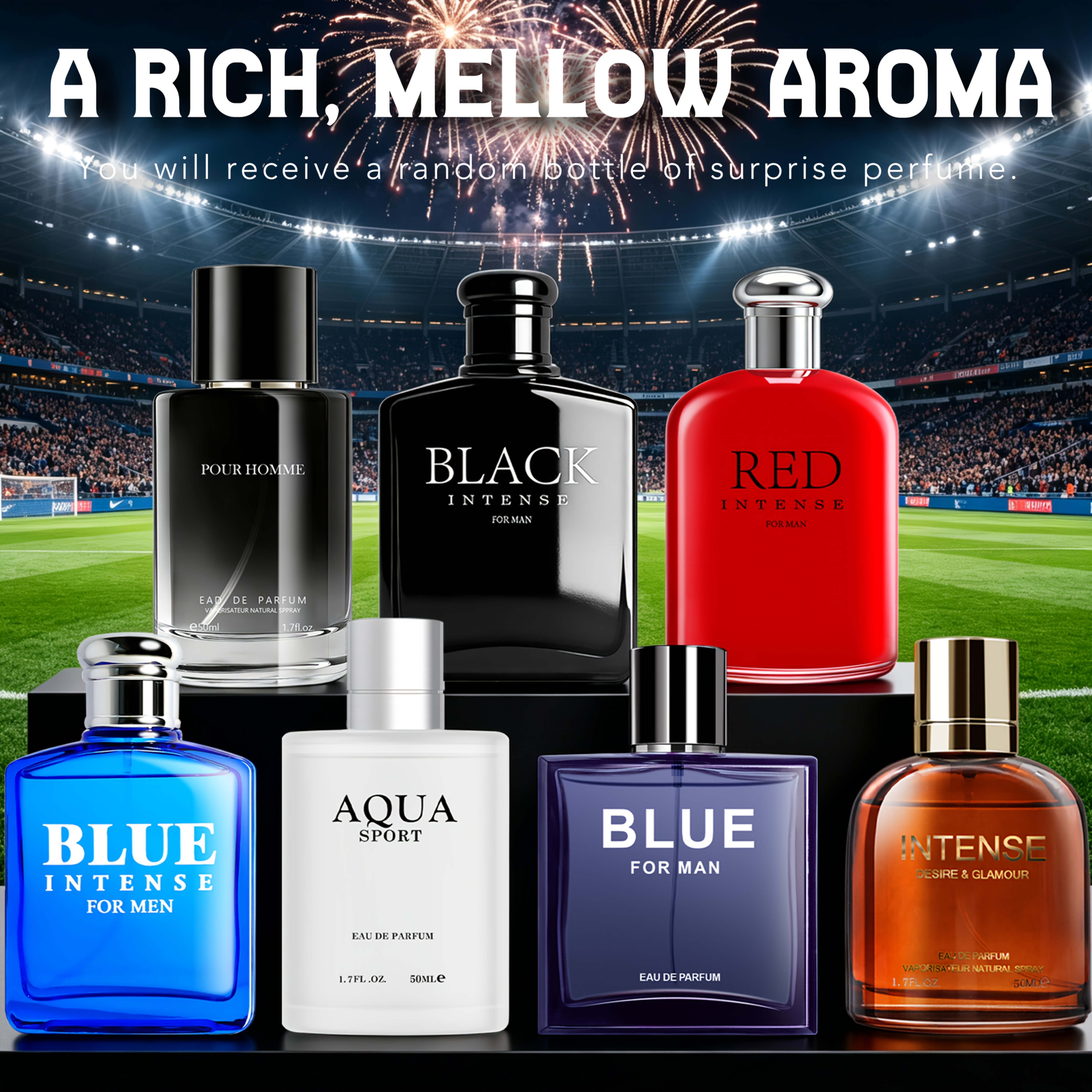 TEMU 1pc Random Men's Edp, Aromatic , Lavender Basil Geranium Opening, Hay Sage Heart, Sandalwood Musk Amber Finish, Fresh Herbal Long-lasting 6-8h,