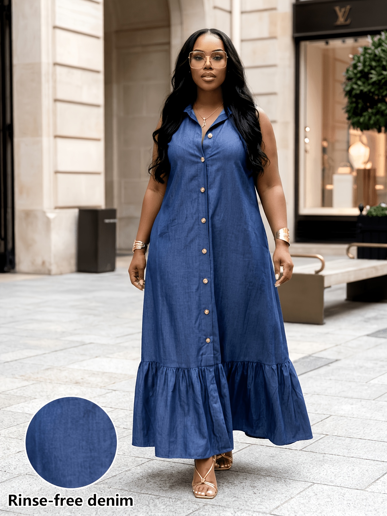 denim dresses for older ladies sold on Temu United States