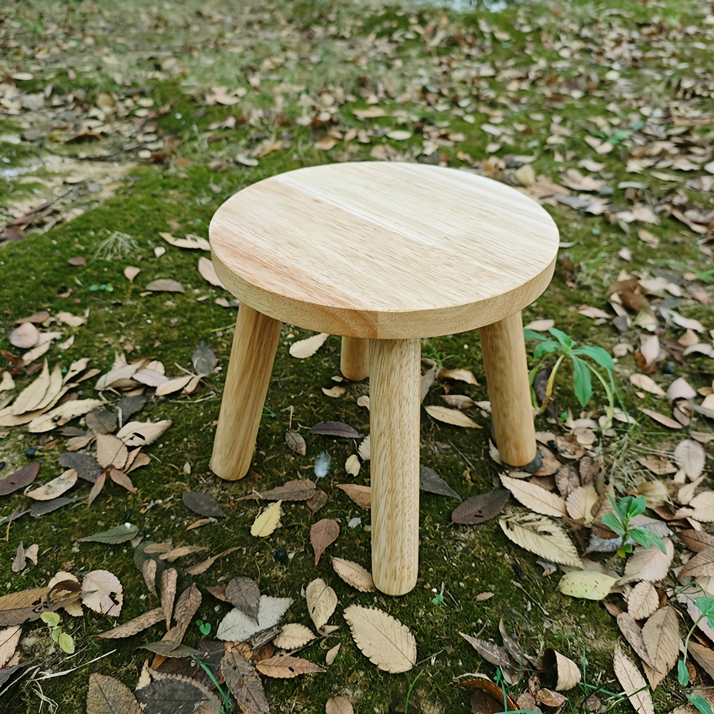 E-shop Fußhocker für die Terrasse aus Gummibaumholz, auch verwendbar als Schuhwechselhocker, Trittschemel, Fußstütze, Blumenständer für die Terrasse