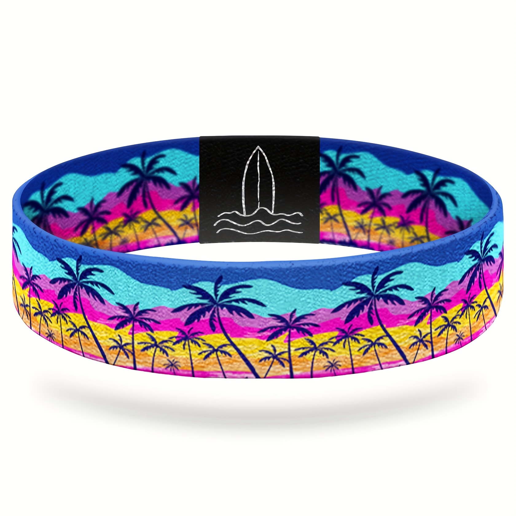 Image of 1pc A Flexible Wristband Suitable For Teenager And Teenager, Featuring A . This Sporty Elastic Bangle Is A Perfect Gift For Individuals Of Any Age, Equipped With An Adjustable And With A Print.
