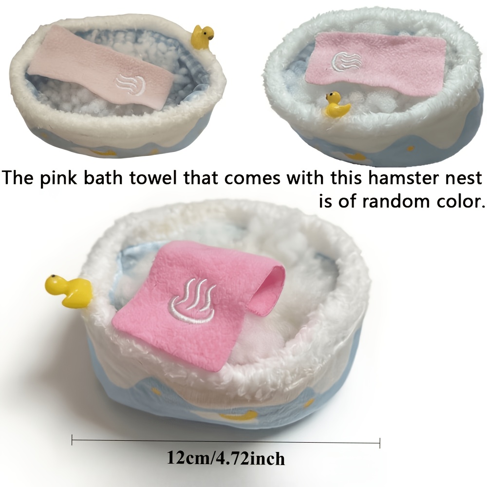 TEMU Lit Chauffant Aléatoire pour Hamster | Rembourrage Doux, de Baignoire, Matériau Polyester, Abri d'Hiver Confortable pour Petits Animaux