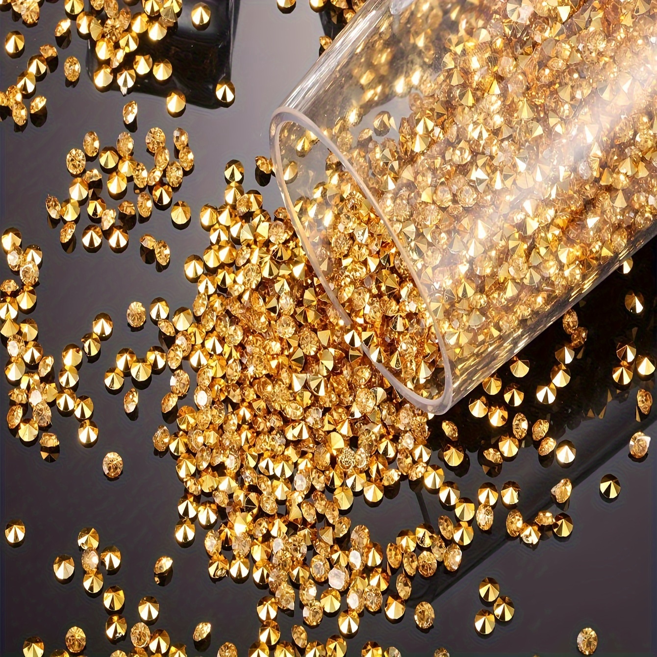4000pcs - Gold-plated Diamond Decoration, Wedding Engagement Party Decor Scattering Diamonds