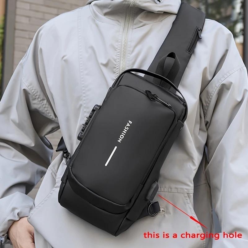 Men's Anti-Theft Crossbody Bag with Password Lock – detail 2