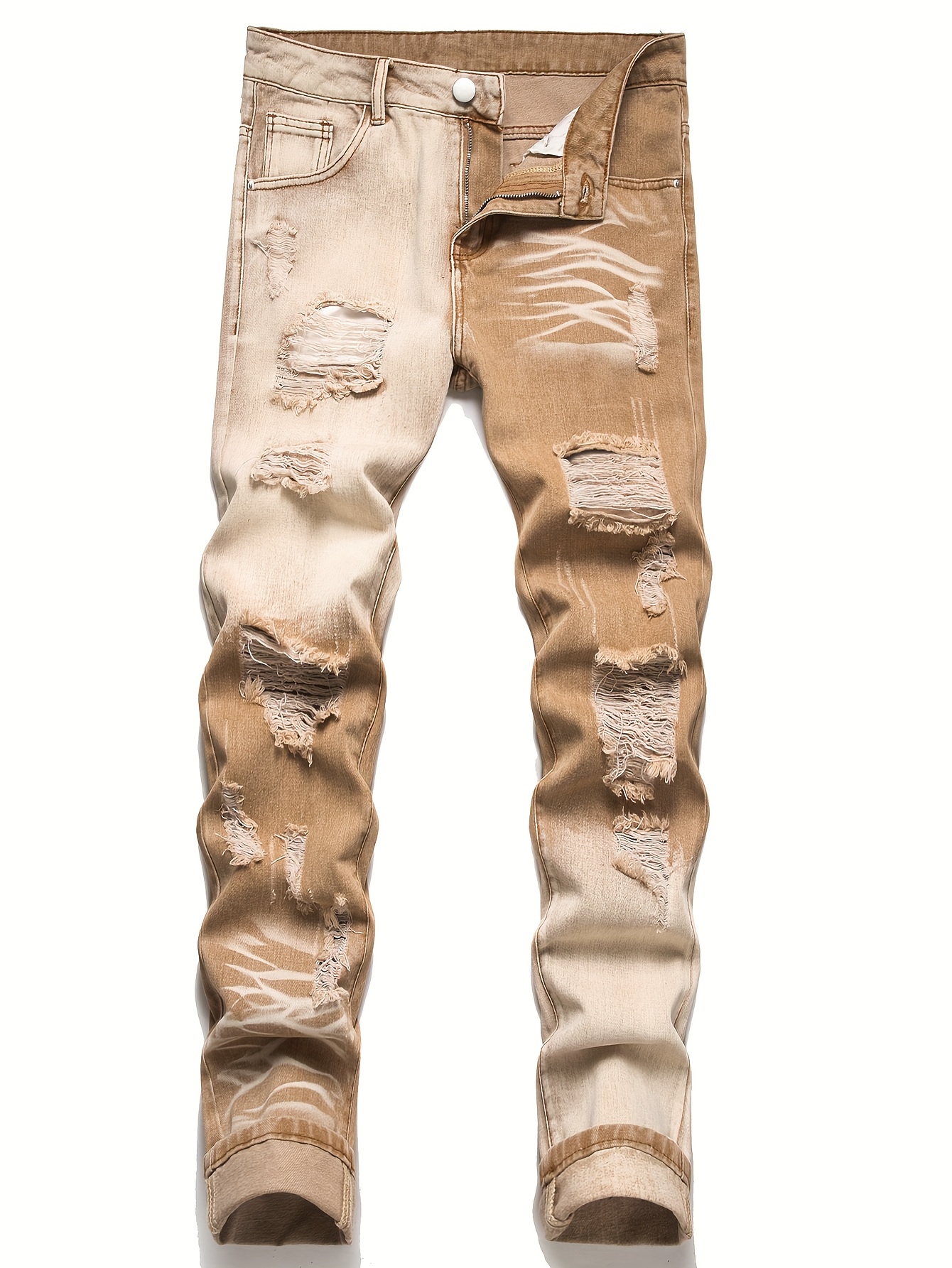 Utility Cargo Jeans Men - Ripped Distressed Jeans