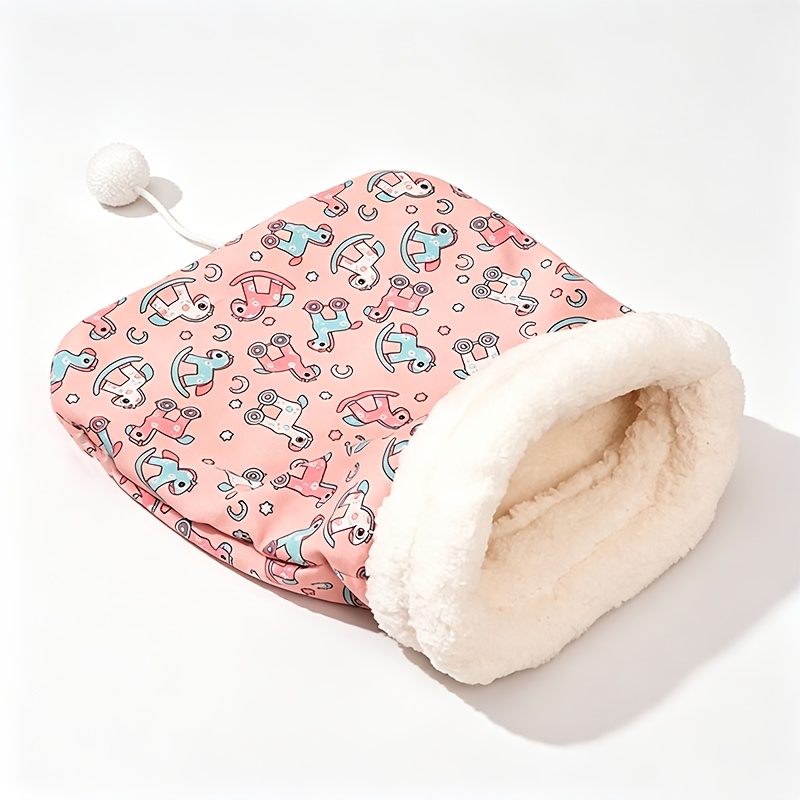 TEMU Saco de Dormir para Gatos Adorable, Cama Cueva Acogedora y para Mascotas con Pequeña , Fácil de Limpiar, Refugio de Invierno para Gatitos y