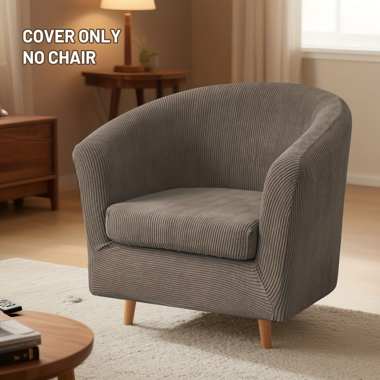 TEMU 2pcs/set Stretch Striped Floral Single Sofa Cover, Small Club Sofa Protector, All-inclusive Armrest Sofa Chair Cover, Fleece Fabric, Pet