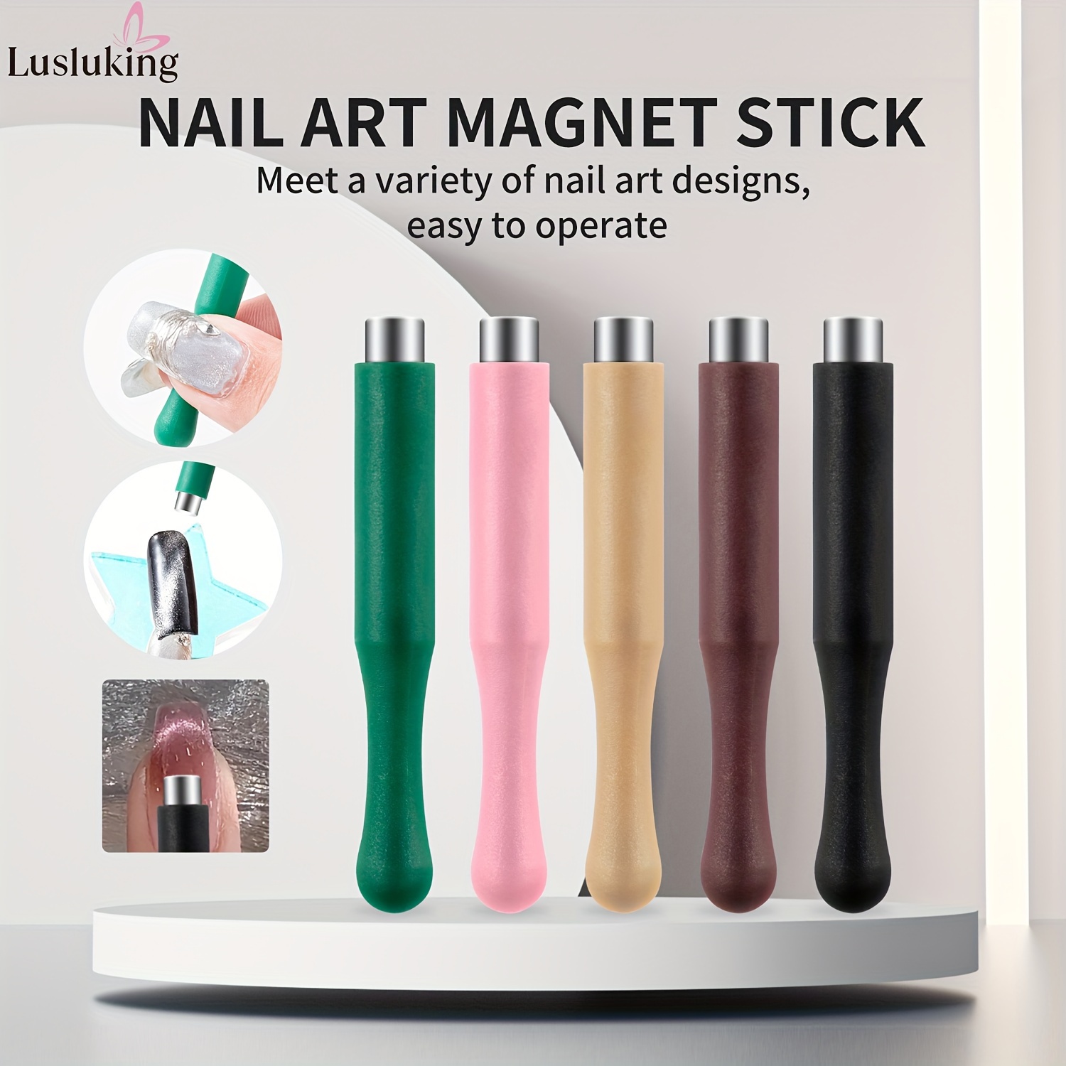 

Aimant magique LUSLUKING : Outil de manucure 3D pour nail art effet œil de chat - Aimant pour gel UV - Hypoallergénique - Qualité salon de manucure