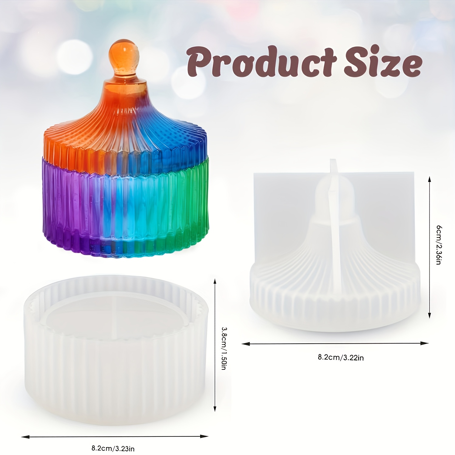 TEMU Stampo in silicone per contenitore a righe, per con resina epossidica, per artigianato, barattoli per candele, portagioie, fioriere in cemento e