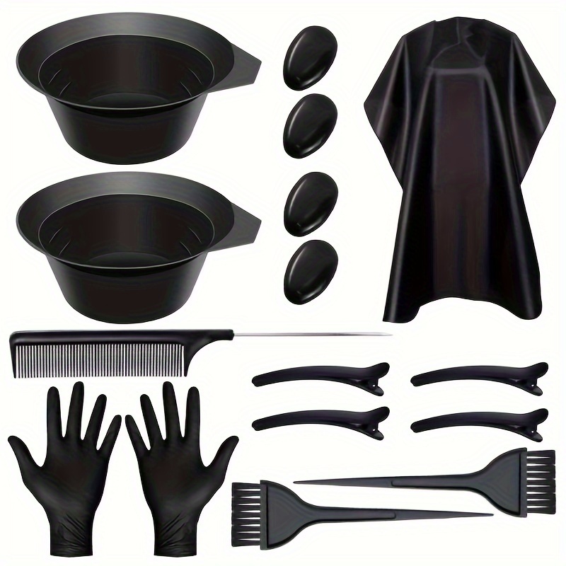 

16pcs Hair Coloring Kit With , Dual-sided Brush & Salon Accessories - For All Hair Types