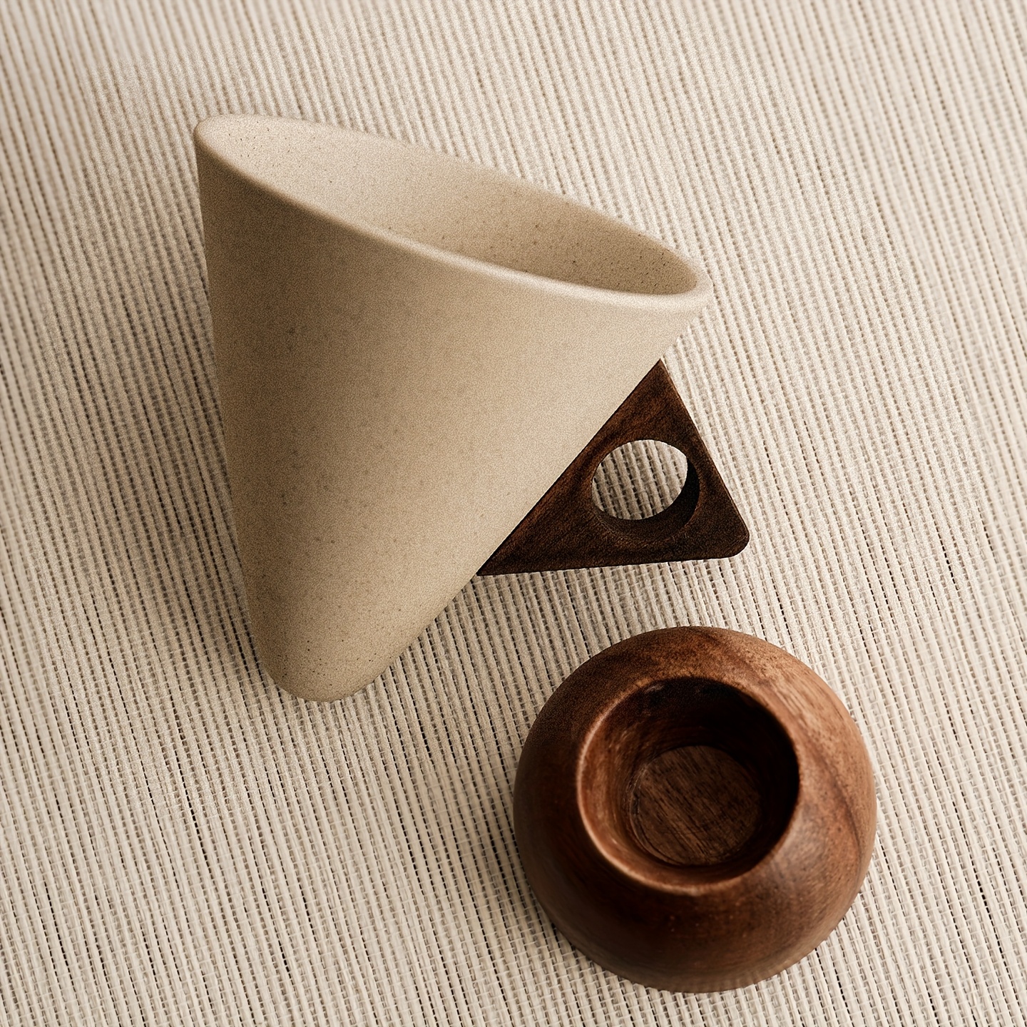 Small coffee cup with bottom funnel shape, Japanese retro style latte art coffee set 7