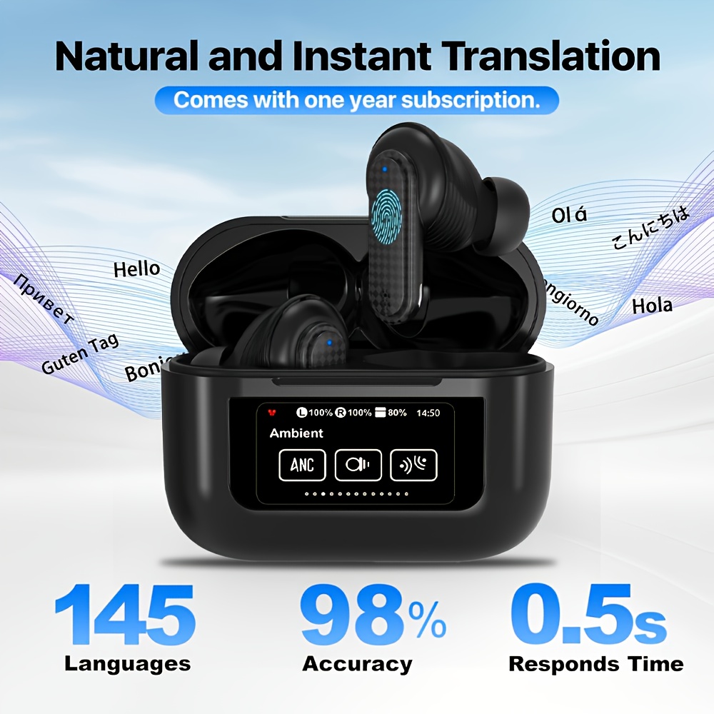 

138 Real Time Translation New Wireless Earbudsopen Ear Headphones Support Music & Calling Open Ear Earbuds With Mic & Speakersblue Light Filter & Polarized Lensessportsdriving Travelingchristmas Gift