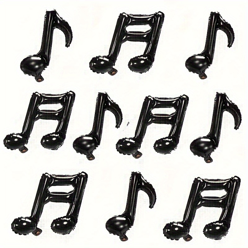 

10pcs Music Balloons Black Note Foil Balloons Music Note Foil Mylar Balloons Music Aluminum Balloons For Music Party Decoration Outdoor Party Home Party Short Video, Birthday Party