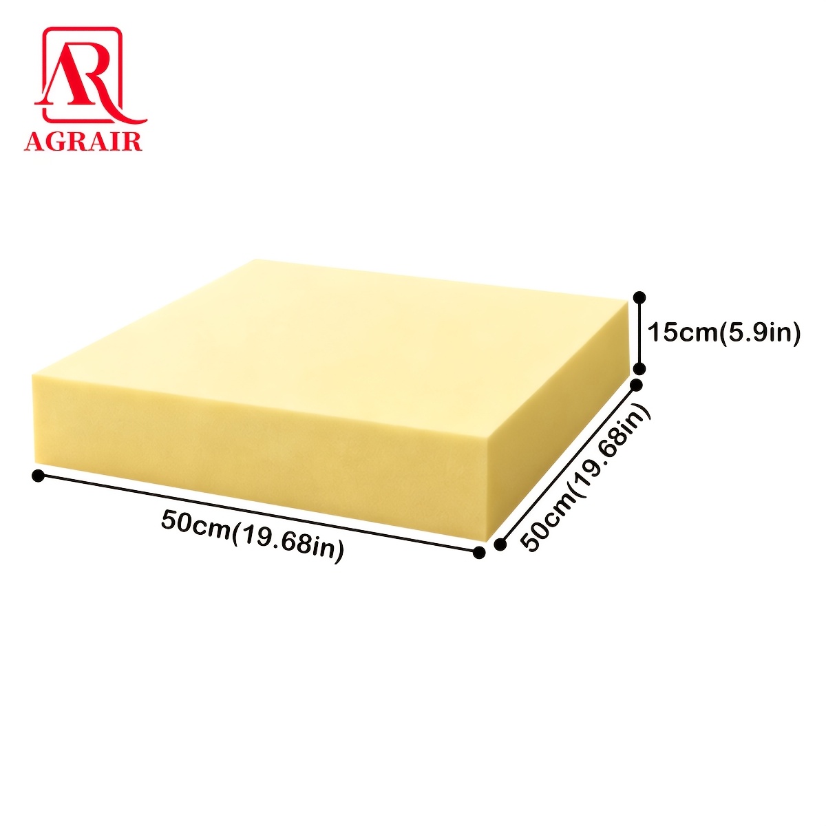 TEMU 1pc Of Thickened Yellow Sofa Replacement Cushion, Suitable For Sagging Seats, Square High-density Foam Sofa Cushion Support Board, Sofa Support