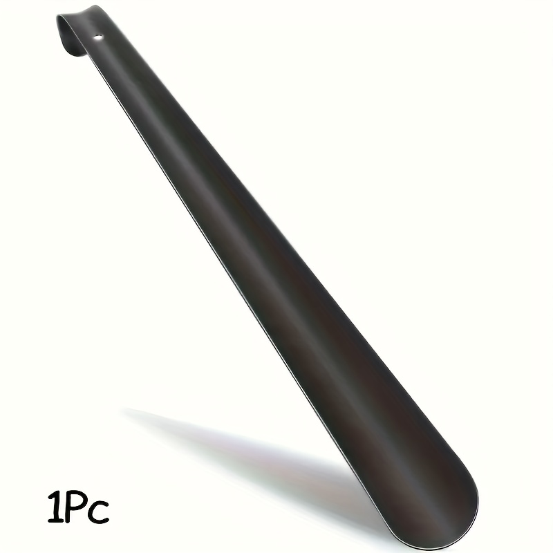 1pc Long Black Shoe Horn For Men, Women, Seniors - Comfortable Grip And Built-in Hook