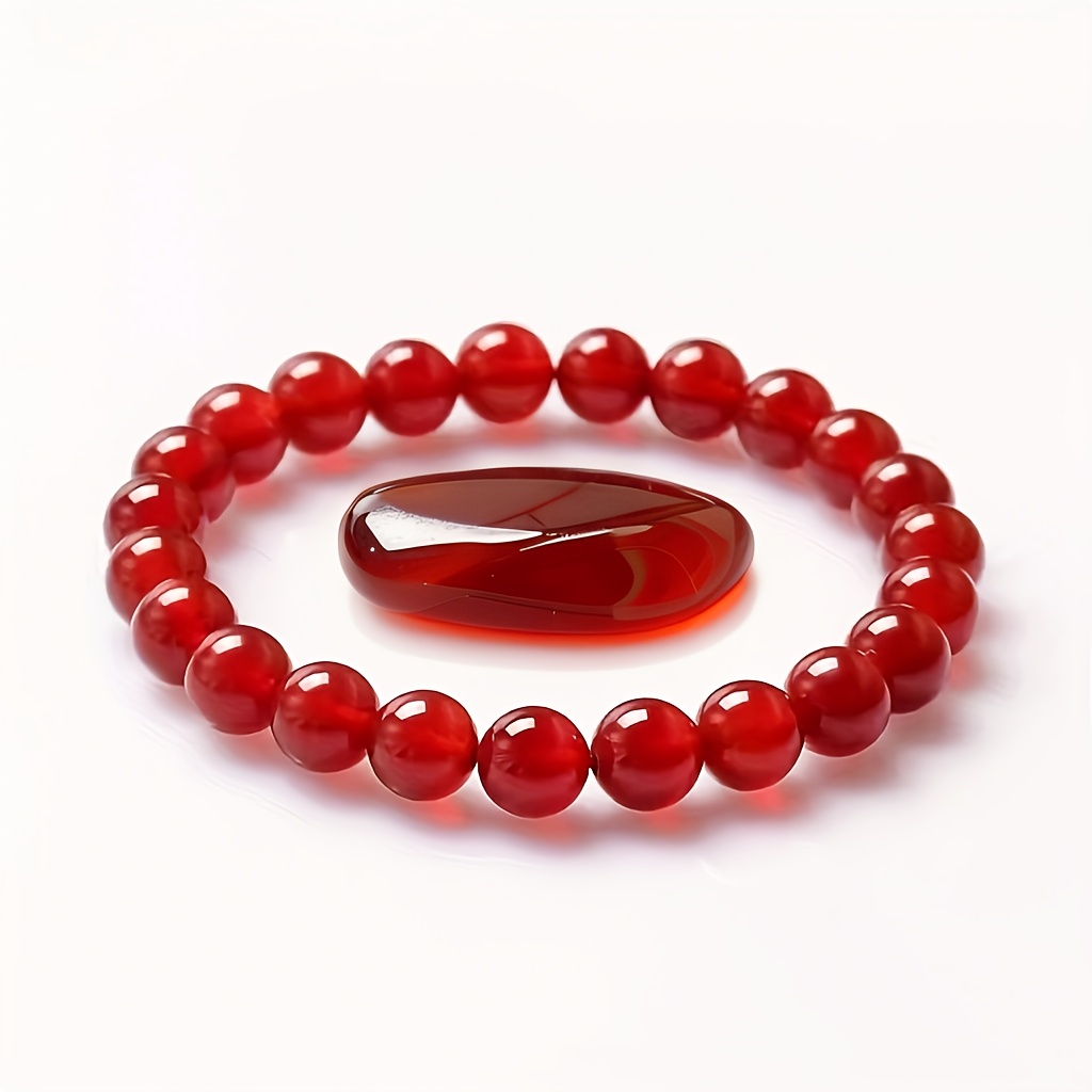 TEMU 6mm Agate Bracelet, High-quality Agate Bracelet, Stylish And Casual Accessory, Gift, And Valentine's Day Gift, Gift. Natural Stone Agate, Color Exist, And Patterns Are
