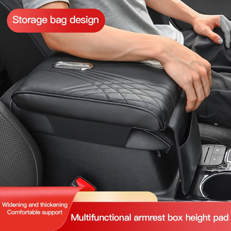 

1 Of Pu Car Armrest Box , Height Increasing Pad Box Bag, Multifunctional Car Armrest Universal